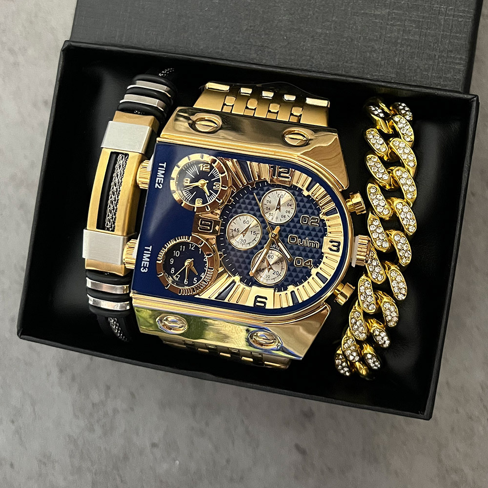 Smartwatch Luxury Watches - 남성용 고급 직사각형 금은 대형 문자판