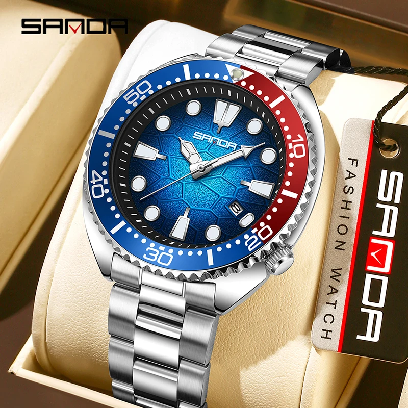 Smartwatch Luxury Watches - SANDA 럭셔리 패션 남성용 쿼츠 시계