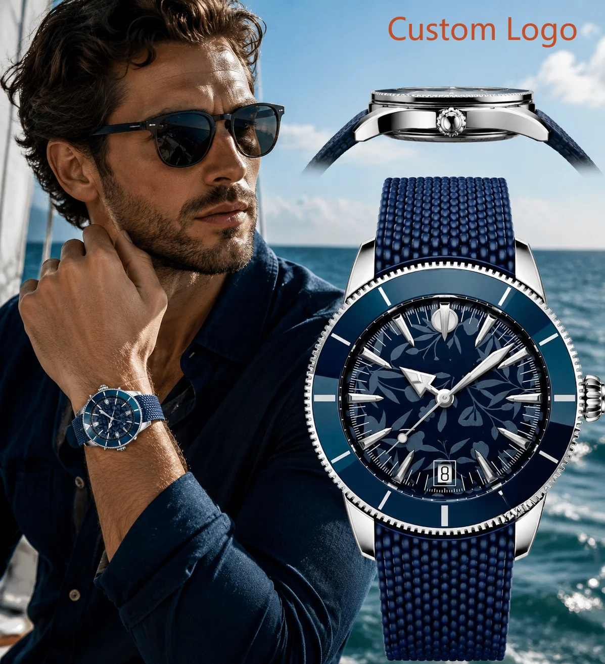 Waterproof Diving Watch - 남성용 46mm 다이빙 오토매틱 시계, 회전식
