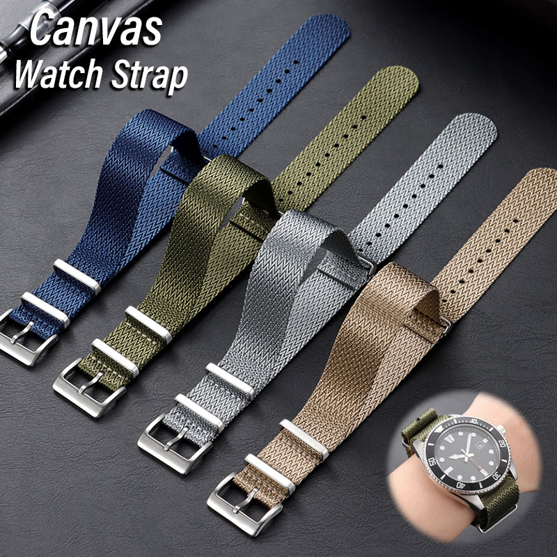 Omega Watches Smartwatch - 캔버스 나일론 시계 밴드 18mm 20mm