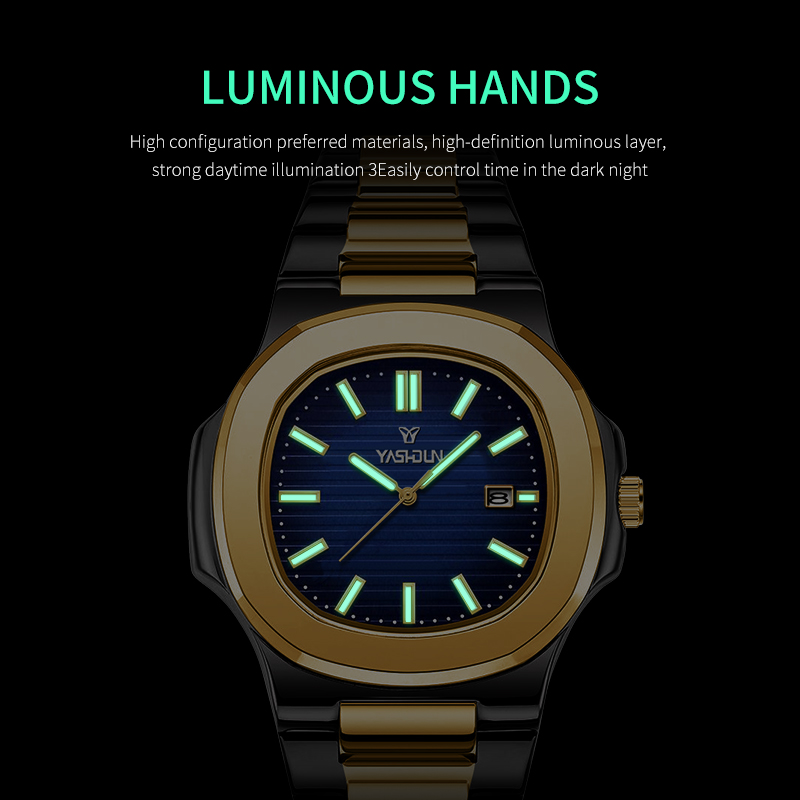 패션 스퀘어 쿼츠 남성용 시계 방수 야광 날짜 표시 스 - Smartwatch Luxury Watches 리뷰 및 가격