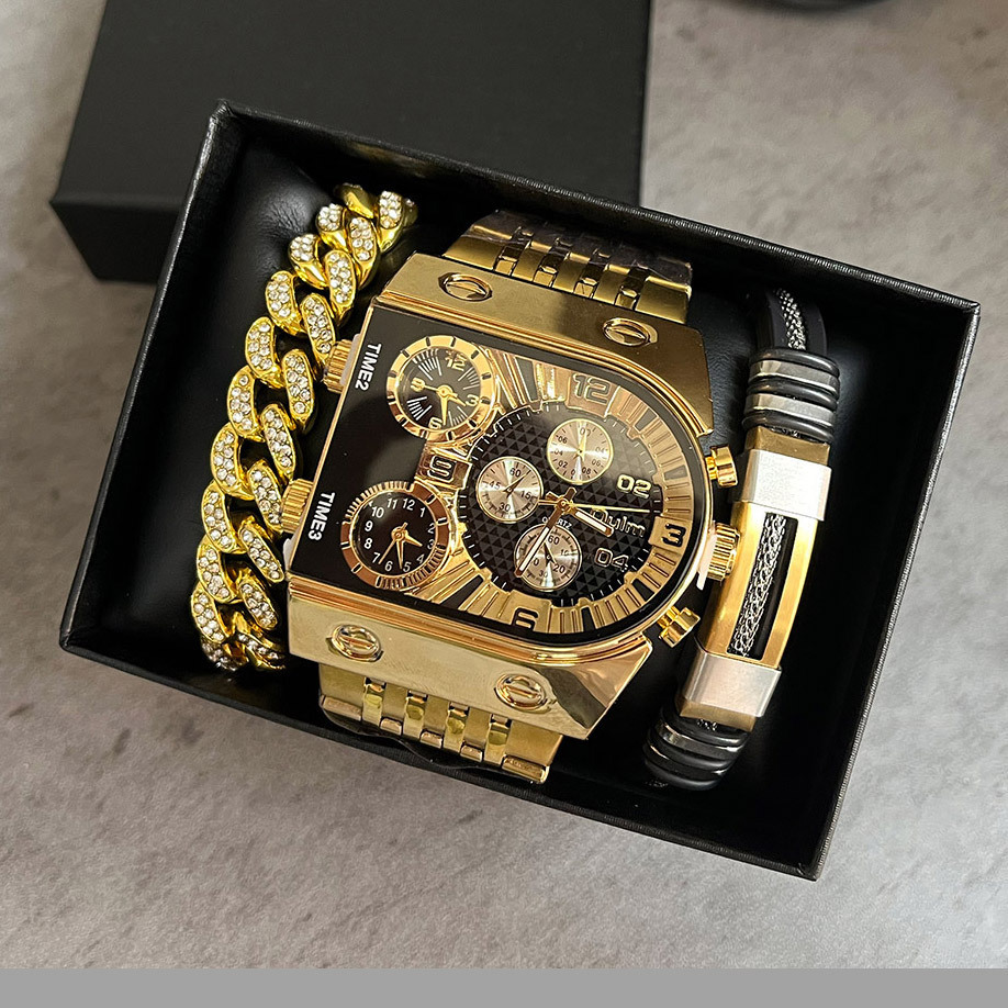 남성용 고급 직사각형 금은 대형 문자판 야광 방수 쿼츠 - Smartwatch Luxury Watches 리뷰 및 가격
