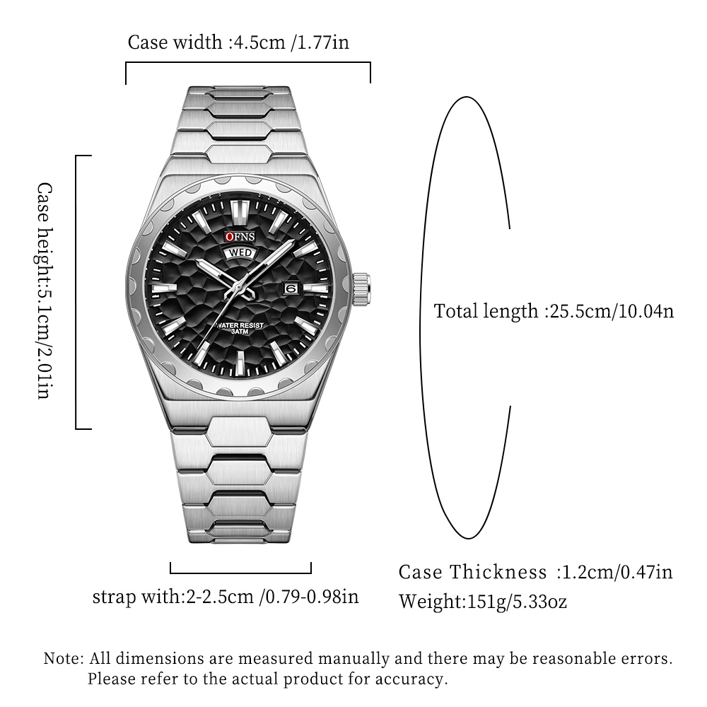 OFNS 비즈니스 남성용 시계 쿼츠 날짜 요일 표시 고 - Smartwatch Luxury Watches 리뷰 및 가격