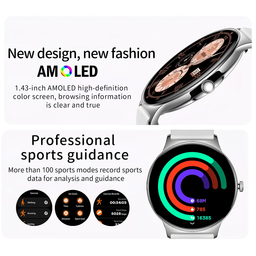 1.43인치 AMOLED 초슬림 스마트워치 남녀공용 V - Smartwatch Ladies Watches For Women 리뷰 및 가격