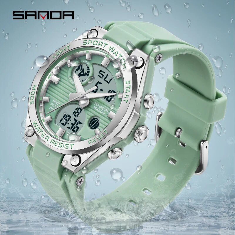 SANDA 브랜드 G 스타일 LED 디지털 시계 여성  - Waterproof Diving Watch 리뷰 및 가격