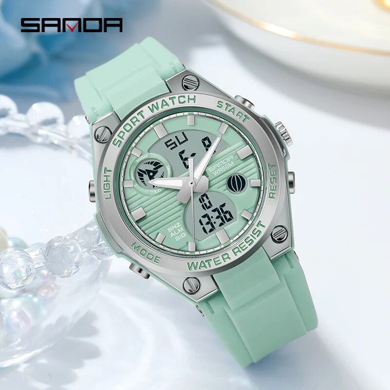SANDA 브랜드 G 스타일 LED 디지털 시계 여성  - Waterproof Diving Watch 리뷰 및 가격