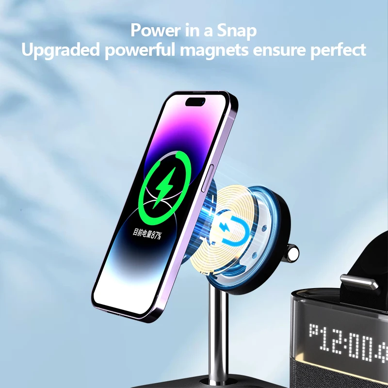 새로운 5 in 1 무선 충전 스탠드 알람 시계 RGB - Smartwatch New Watches 리뷰 및 가격