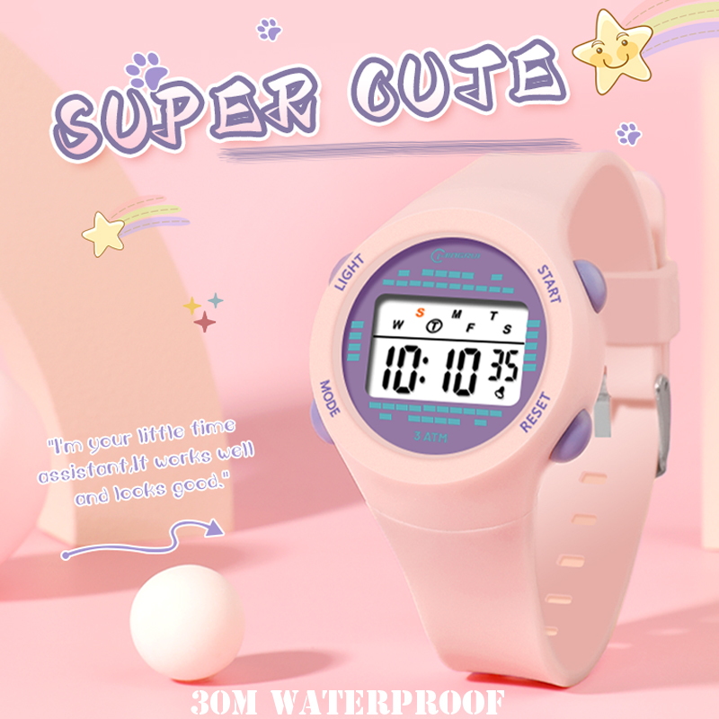어린이 전자 시계 소녀 핑크 귀여운 중학교 소년 시계  - Smartwatch Digital Watches For Girls 리뷰 및 가격