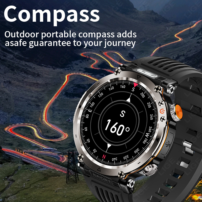 새로운 군용 야외 스마트워치 남성용 심박수 모니터 시계 - Smartwatch New Watches 리뷰 및 가격