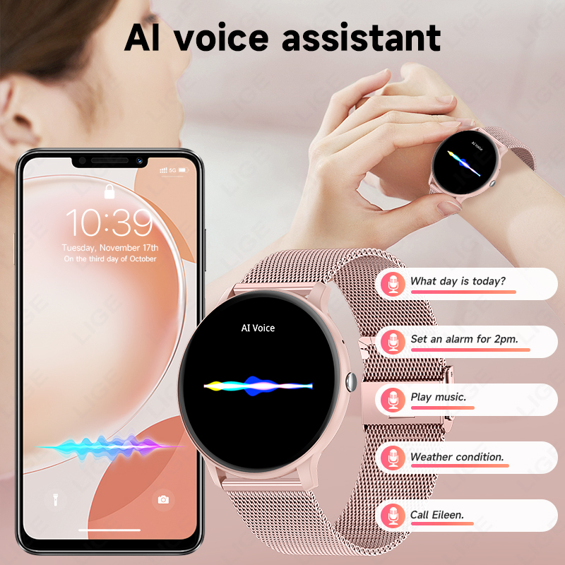 LIGE 방수 여성 스마트워치 심박수 혈압 모니터링 남 - Smartwatch Ladies Watches For Women 리뷰 및 가격