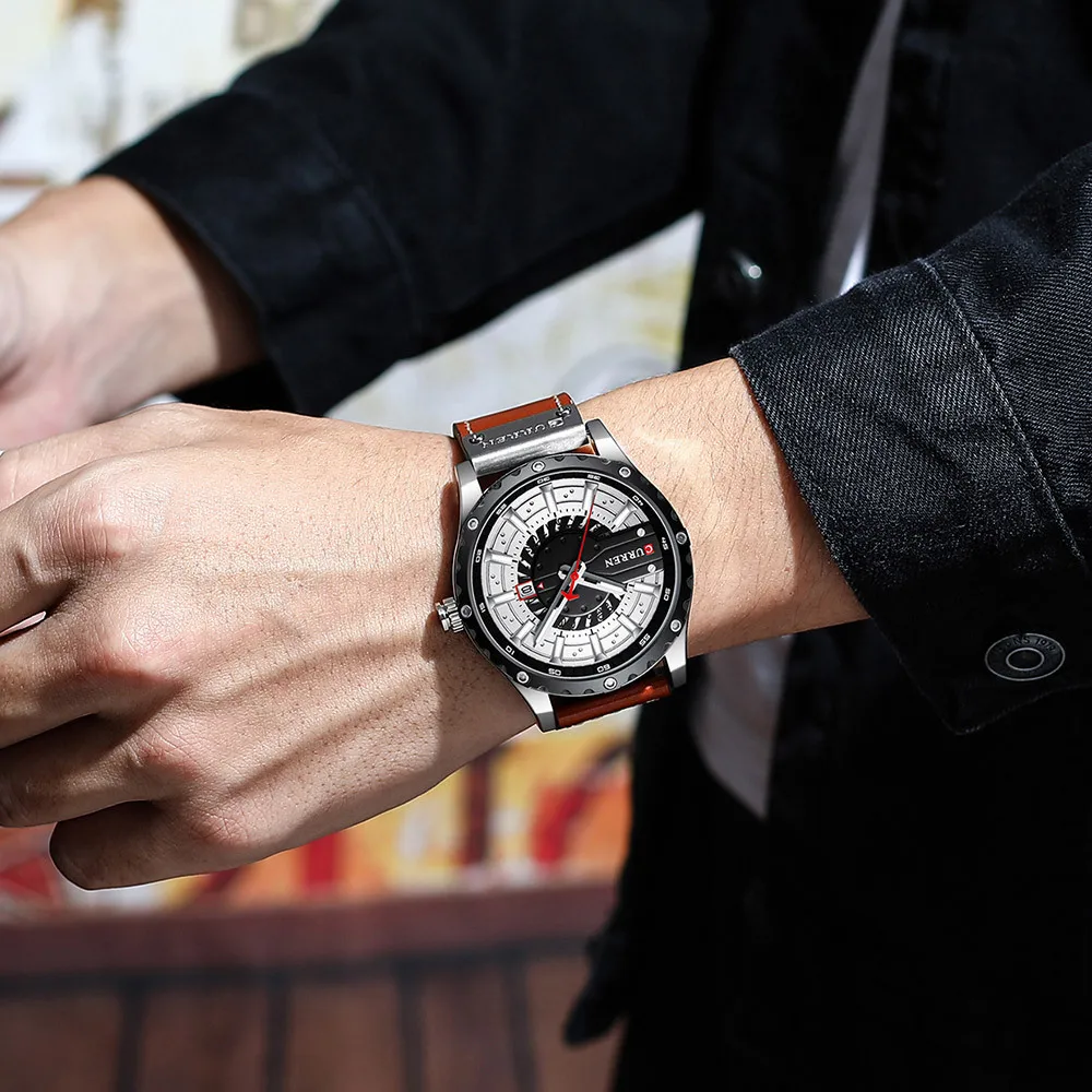 커렌 8374 캘린더 시계 심플 비즈니스 패션 가죽 손 - Smartwatch New Watches 리뷰 및 가격