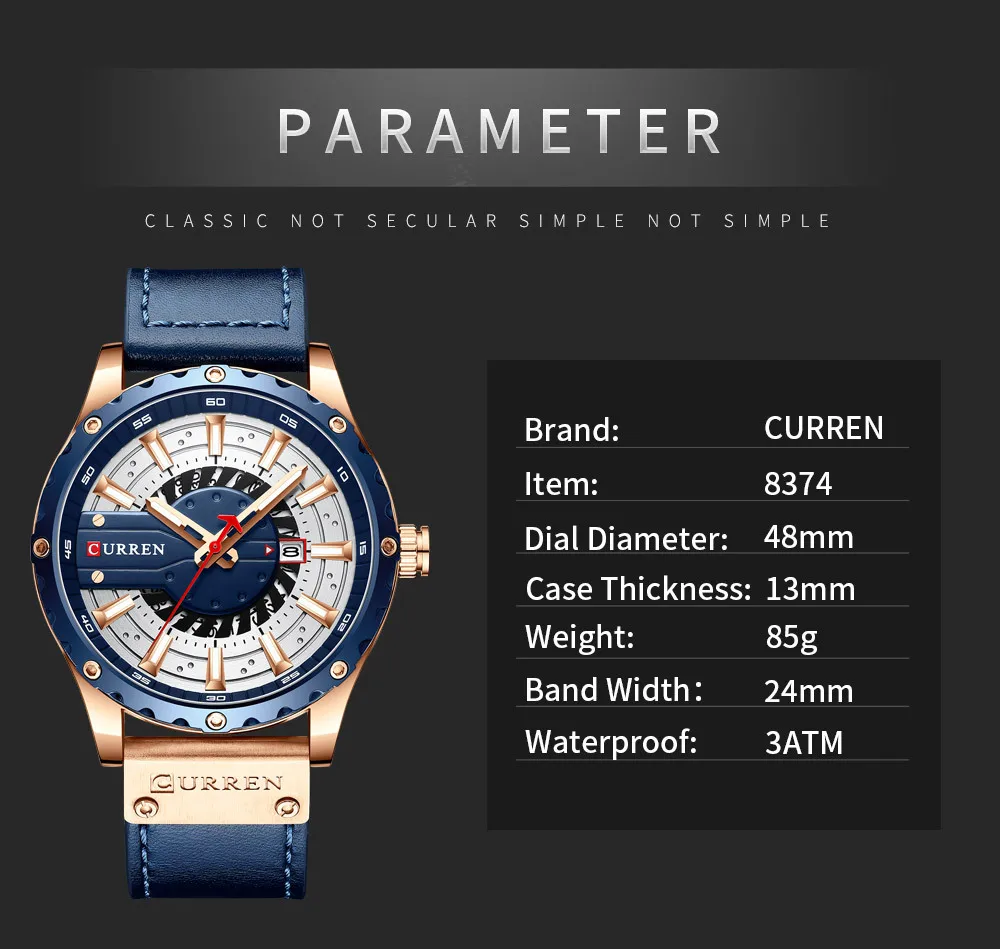 커렌 8374 캘린더 시계 심플 비즈니스 패션 가죽 손 - Smartwatch New Watches 리뷰 및 가격