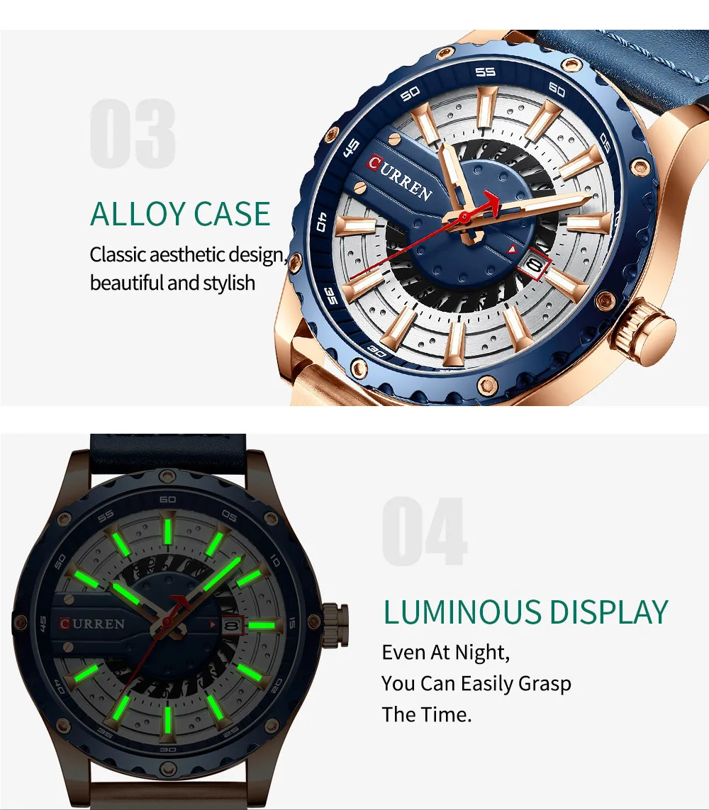 커렌 8374 캘린더 시계 심플 비즈니스 패션 가죽 손 - Smartwatch New Watches 리뷰 및 가격