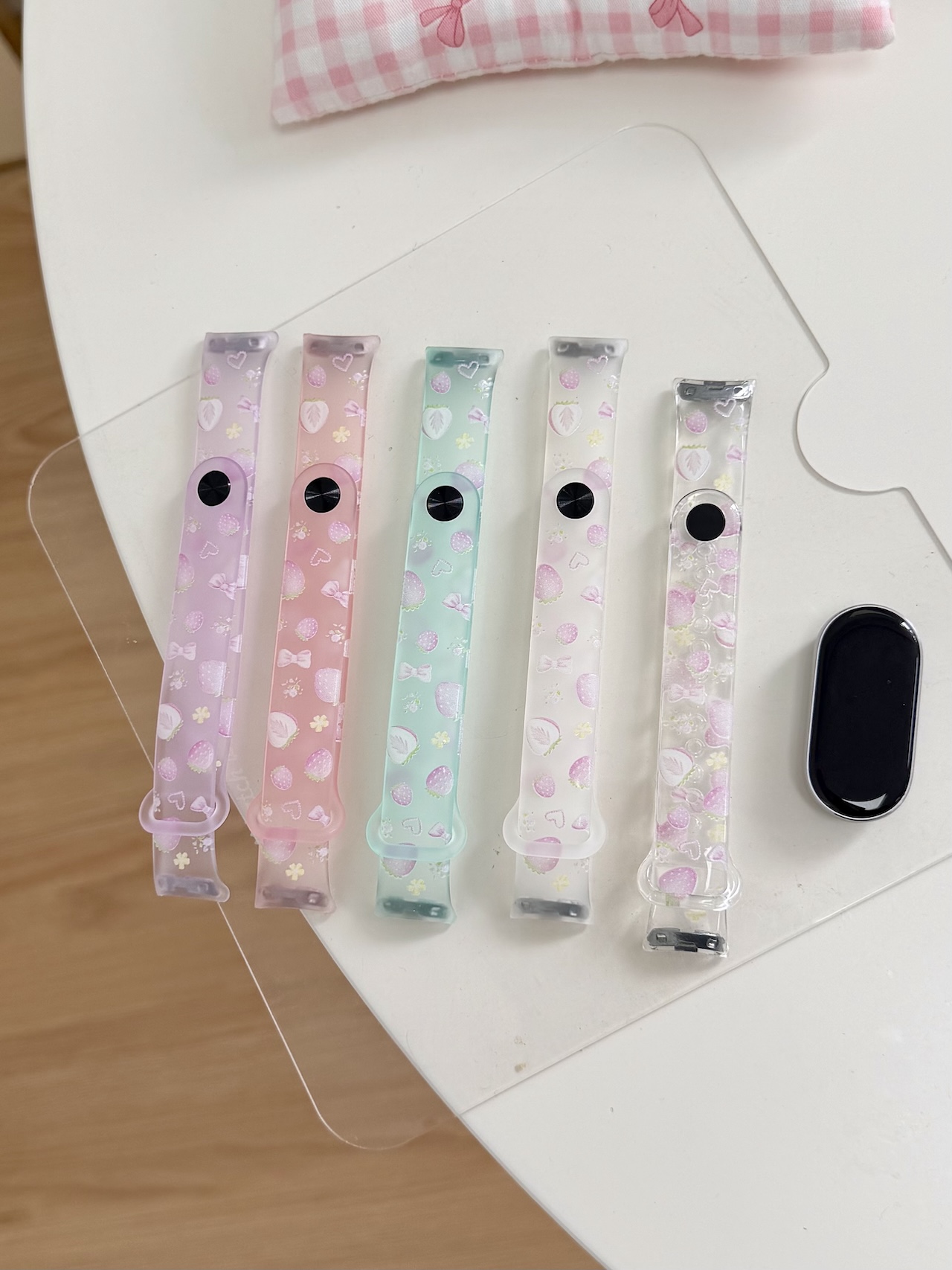 슈퍼 귀여운 딸기 리본 프린트 TPU 스트랩 샤오미 밴 - Watch Smartwatch Android 리뷰 및 가격