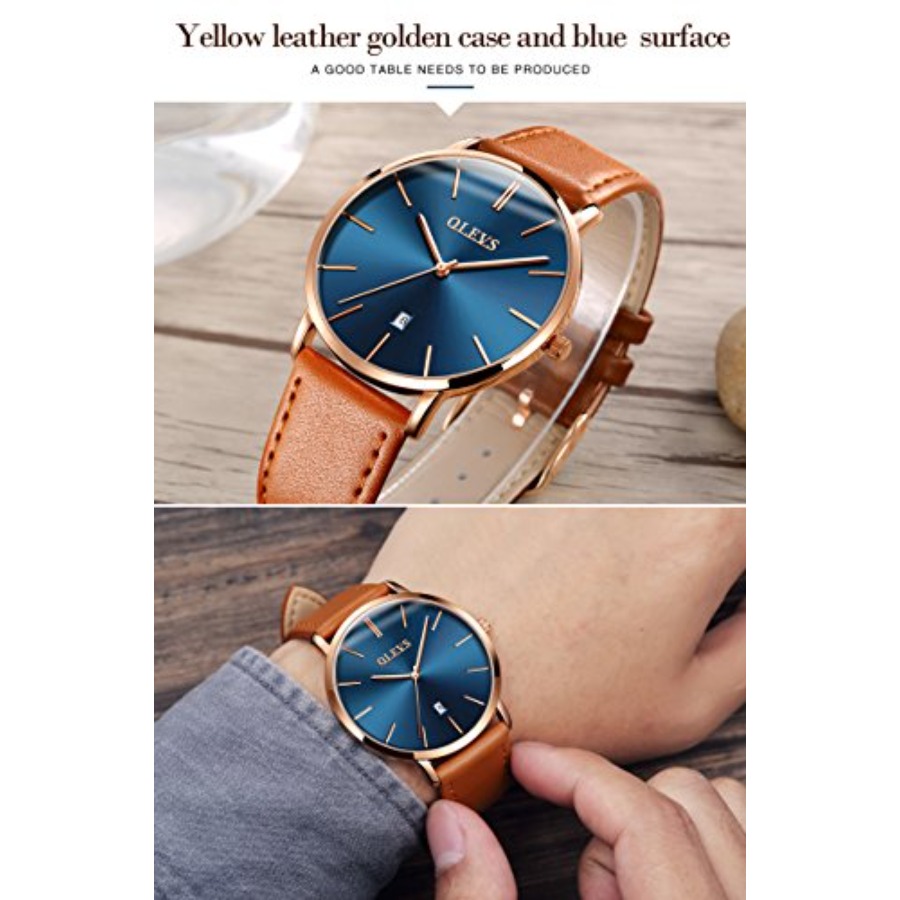 OLEVS 남성용 가죽 시계 블랙 울트라 씬 6.5mm - Smartwatch Watches For Men Digital 리뷰 및 가격